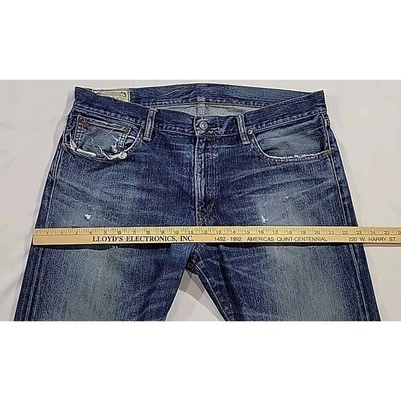 Polo Ralph Lauren Jeans Men’s Varick Slim Straight 36X30 Medium Wash Distressed - Picture 13 of 16